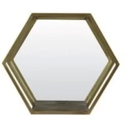 Light en Living Wandrek+spiegel HUAL antiek brons 57x25,5x50 cm