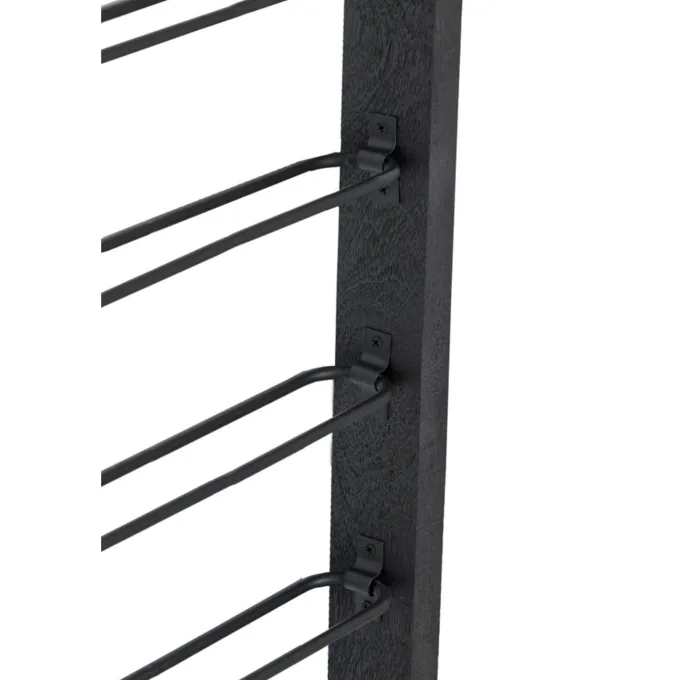 Light en Living Wijnrek 8 flessen 40x6x120 cm SORRENTO hout zwart+zwart