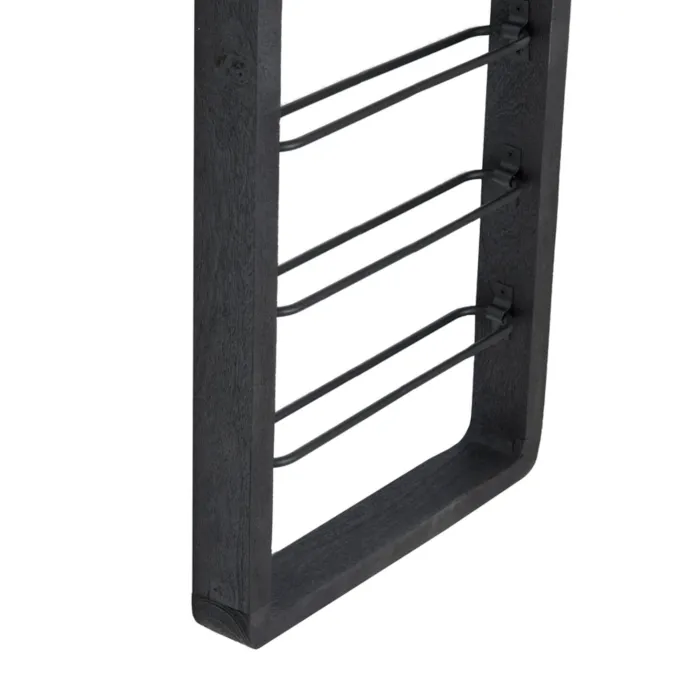 Light en Living Wijnrek 8 flessen 40x6x120 cm SORRENTO hout zwart+zwart
