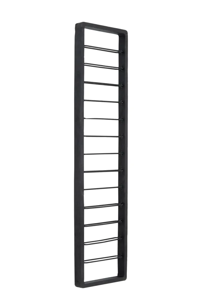 Light en Living Wijnrek 13 flessen 40x6x160 cm SORRENTO hout zwart+zwart