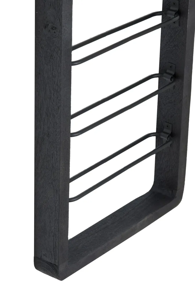 Light en Living Wijnrek 13 flessen 40x6x160 cm SORRENTO hout zwart+zwart