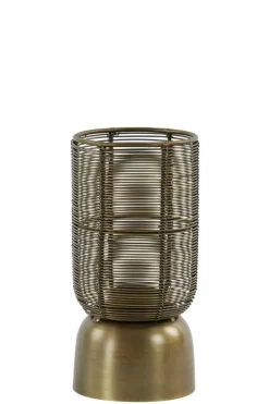 Light en Living Windlicht Lezuza antiek brons Ø 10x21cm van Light & Living