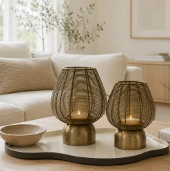 Light en Living Windlicht Suneko antiek brons - verkrijgbaar in 2 maten