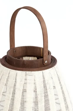 Light en Living Windlicht Ø36X55 cm DAZIO Linen Natural+donkerbruin hout