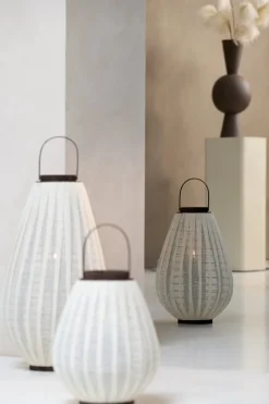 Light en Living Windlicht Ø36X55 cm DAZIO Linen Natural+donkerbruin hout