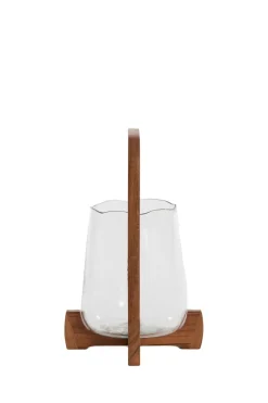 Light en Living Windlicht Ø26x48 cm ANOSY glas helder+hout naturel