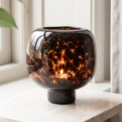 Light en Living Windlicht Ø16x17 cm ELIA glas bruin-d.bruin