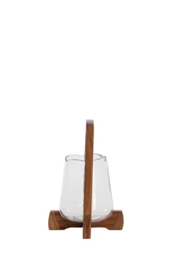 Light en Living Windlicht Ø18x26,5 cm ANOSY glas helder+hout naturel