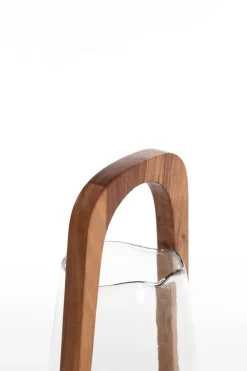Light en Living Windlicht Ø18x26,5 cm ANOSY glas helder+hout naturel