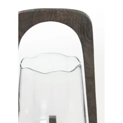 Light en Living Windlicht Ø26x48 cm ANOSY glas helder+hout mat donkerbruin