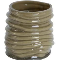 Light en Living Windlicht Ø10x9 cm MILYAN glas melk olijfgroen