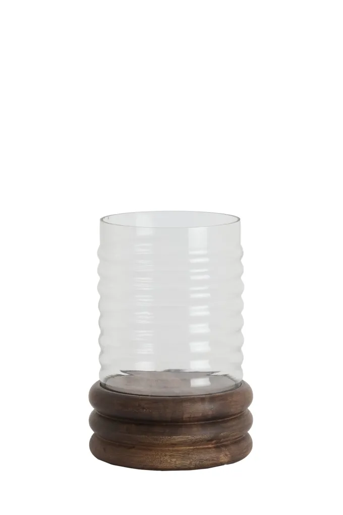 Light en Living Windlicht Ø18x36 cm MALDA mango hout bruin + glas