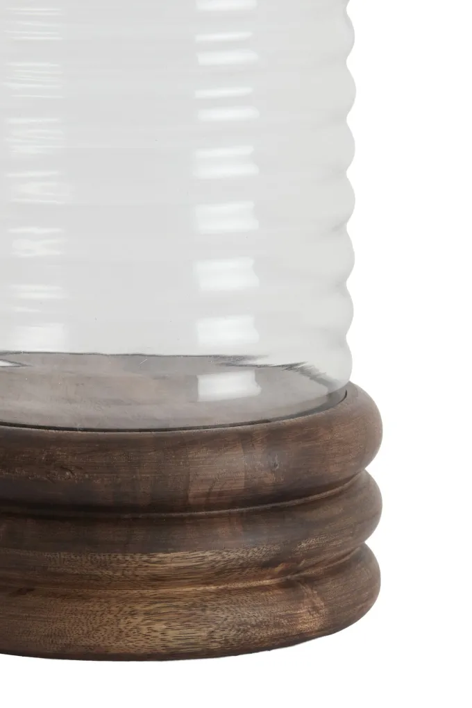 Light en Living Windlicht Ø18x36 cm MALDA mango hout bruin + glas