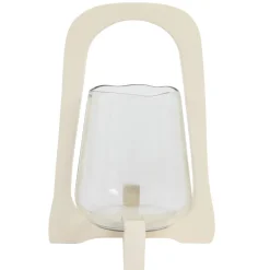 Light en Living Windlicht Ø18x26,5 cm ANOSY glas helder+hout crème
