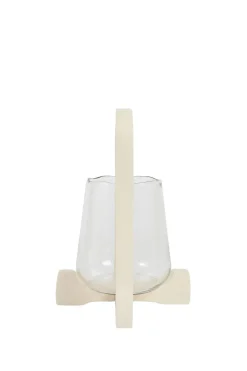Light en Living Windlicht Ø18x26,5 cm ANOSY glas helder+hout crème