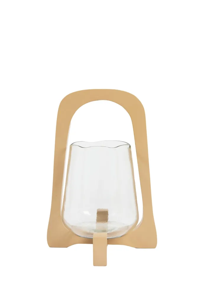 Light en Living Windlicht Ø18x26,5 cm ANOSY glas helder+hout zand