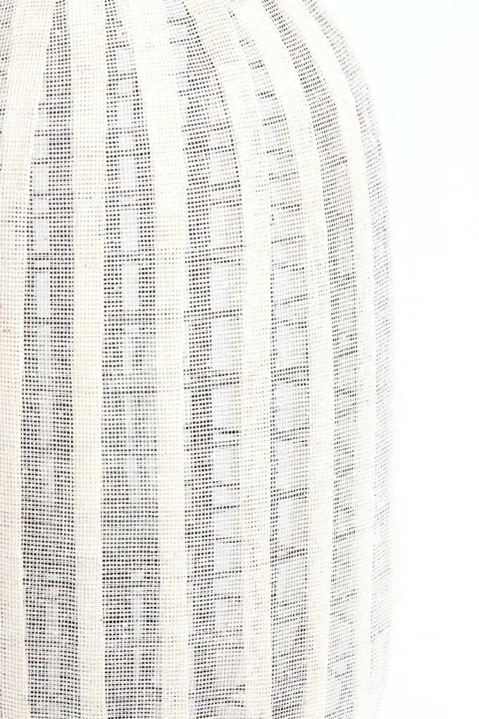 Light en Living Windlicht Ø26X36 DEZULO Linnen Naturel+zwart hout