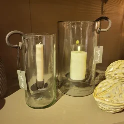 Light en Living Windlicht 17X13X28,5 cm DOLEGA glas helder+donkerbruin