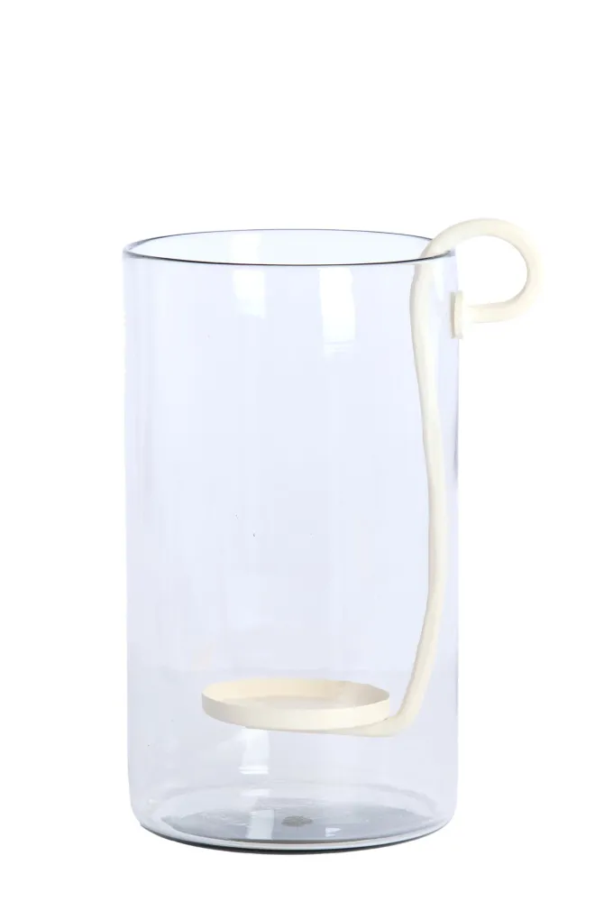 Light en Living Windlicht 23X18X33 cm DOLEGA glas helder+creme