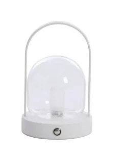 Light en Living Yeremi Tafellamp LED Ø12×19 cm glas helder+crème