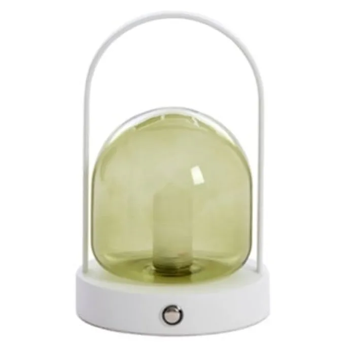 Light en Living Yeremi Tafellamp LED Ø12×19 cm glas groen+crème