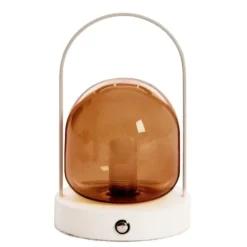Light en Living Yeremi Tafellamp LED Ø12×19 cm glas bruin+crème