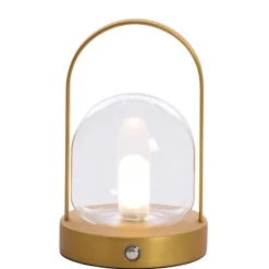 Light en Living Yeremi Tafellamp LED Ø12×19 cm glas helder + brons