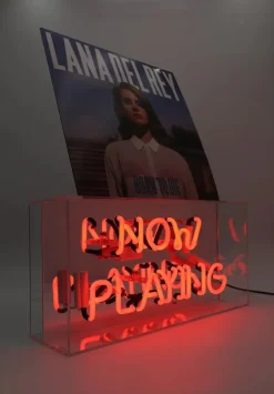Locomocean Glazen Neon Lamp Box Display - 'Now Playing'