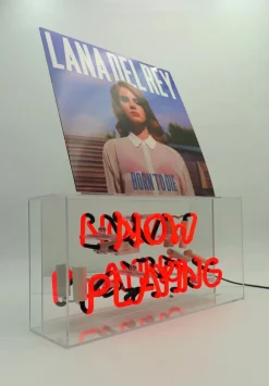 Locomocean Glazen Neon Lamp Box Display - 'Now Playing'