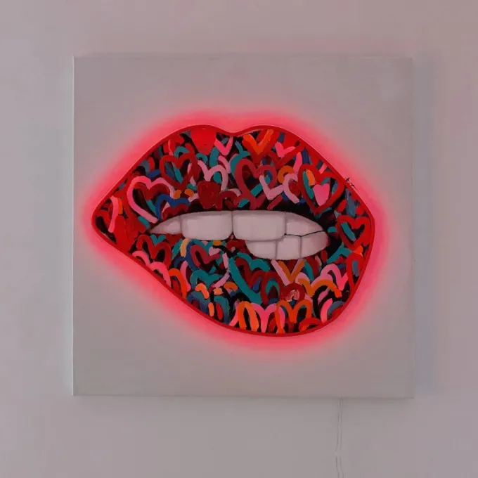 Locomocean Muurschilderij (LED lamp Neon) - Mouth