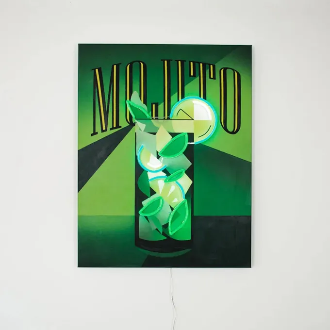 Locomocean Muurschilderij (LED Neon) - Mojito