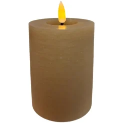 Mansion Atmosphere Oplaadbare LED-kaars 7,5 x 10 cm, rustiek zandkleurig