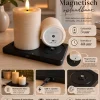 Mansion Atmosphere Oplaadbare LED-kaars 7,5 x 5 cm, rustiek zandkleurig