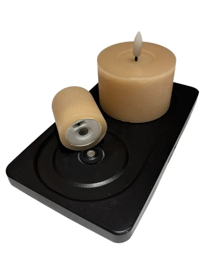 Mansion Atmosphere Oplaadbare LED-kaars 7,5 x 5 cm, rustiek zandkleurig