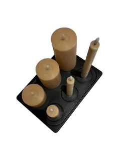 Mansion Atmosphere Oplaadbare LED-kaars 7,5 x 5 cm - Beige champagne