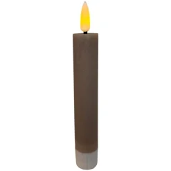 Mansion Atmosphere Oplaadbare LED-dinerkaars 2,2 x 12,5 cm - rustiek grijs - set van 2
