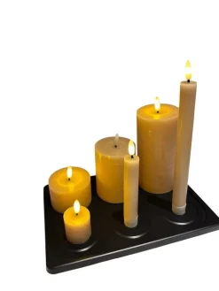 Mansion Atmosphere Oplaadbare LED-kaars 7,5 x 5 cm - rustiek grijs