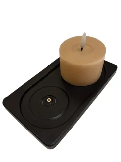 Mansion Atmosphere Oplaadbare LED-kaars 7,5 x 5 cm - rustiek grijs