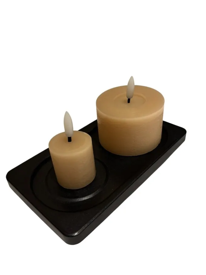Mansion Atmosphere Oplaadbare LED-kaars 7,5 x 5 cm - rustiek grijs