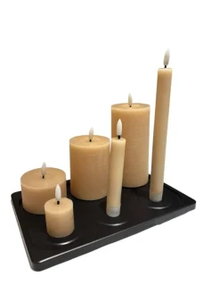 Mansion Atmosphere Oplaadbaar LED-theelichtje 3,8 x 4 cm rustiek zand