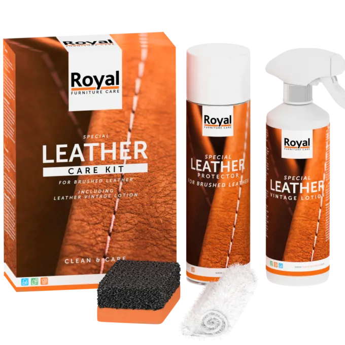 Oranje Leather Care Kit geschuurd leder