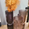 Parlane Vaas Ø10x26 cm OAKLYN glas smoke goud
