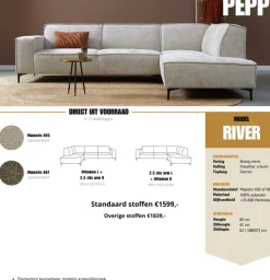 Pepp Interiors Hoekbank River - Ottoman rechts - Majestic 607