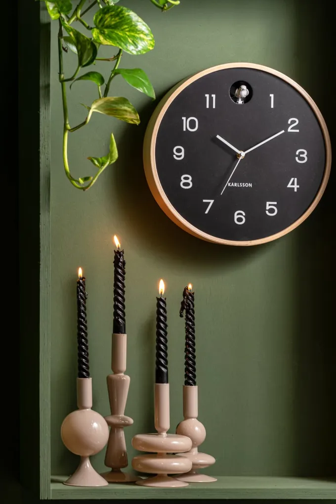 Present Time Kandelaar Sparkle Tall zandbruin - Glazen kandelaar voor sfeervol interieur