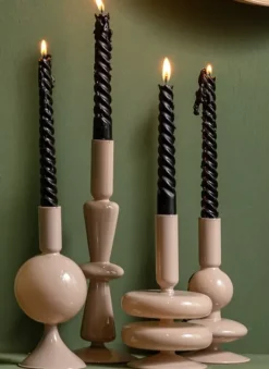 Present Time Kandelaar Sparkle Tall zandbruin - Glazen kandelaar voor sfeervol interieur