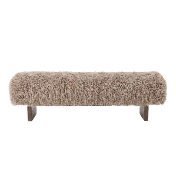 PTMD Bankje Hair bruin - 141 cm