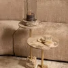 PTMD Bijzettafel Ebe Beige Marmer met rond blad laag