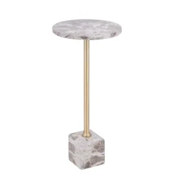 PTMD Bijzettafel Ebe Beige Marmer met rond blad laag