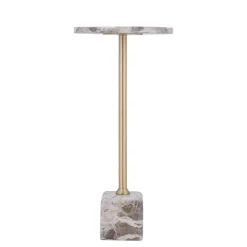 PTMD Bijzettafel Ebe Beige Marmer met rond blad laag