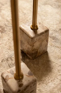 PTMD Bijzettafel Ebe Beige Marmer met rond blad laag